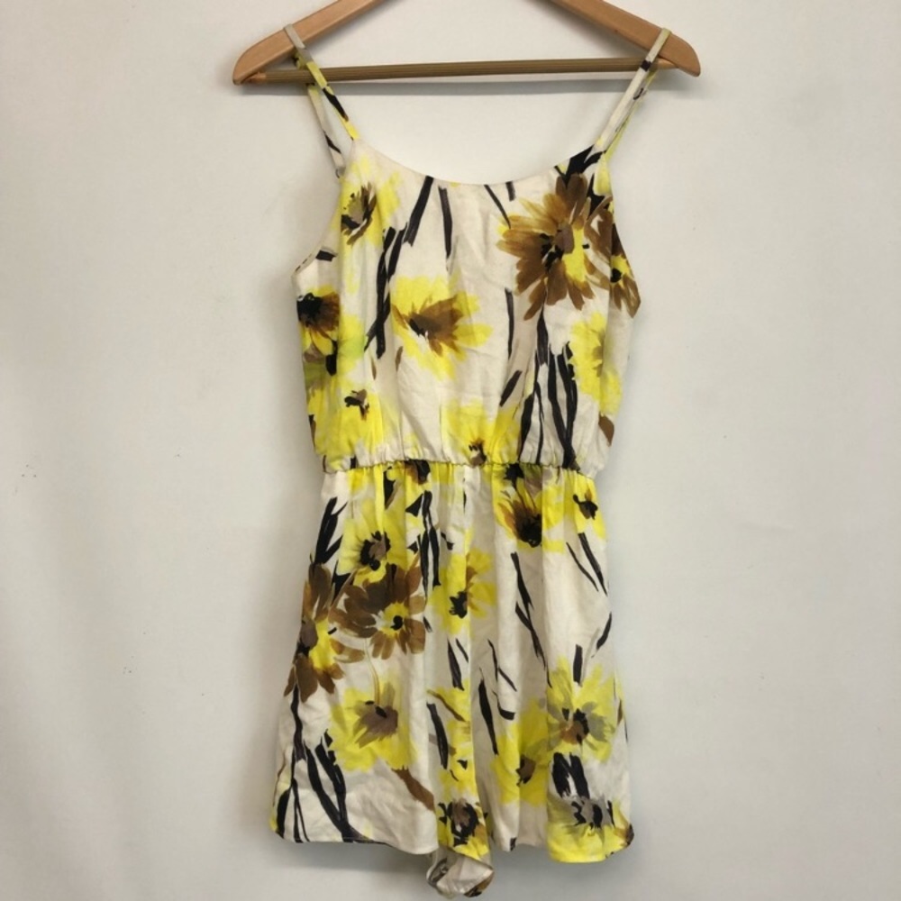 Alice + Olivia yellow floral romper